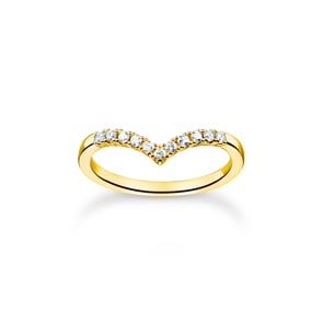 Thomas Sabo Ring V-Form mit weissen Steinen gold