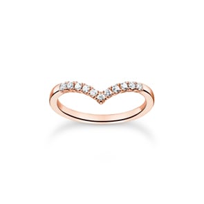 Thomas Sabo Ring V-Form mit weissen Steinen roségold