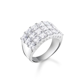 Thomas Sabo Ring weisse Steine Pavé silber