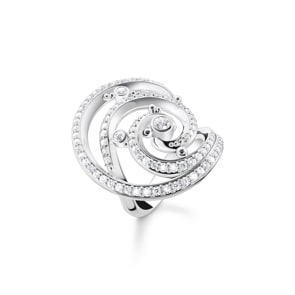 Thomas Sabo Ring Welle mit weissen Steinen