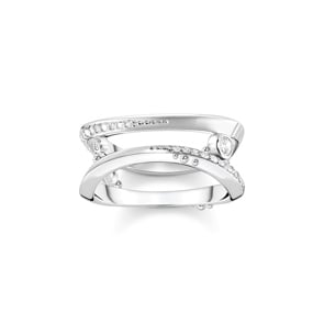Thomas Sabo Bague vague avec pierres blanches