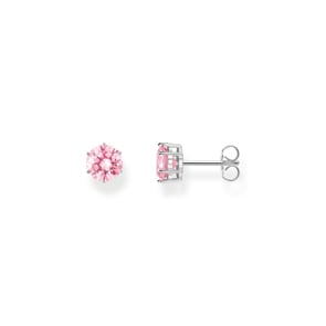 Thomas Sabo Sparkling Pink Ohrstecker mit grossem, pinkfarbenem Stein Silber