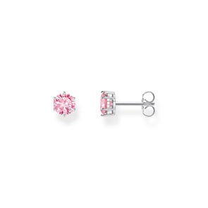 Thomas Sabo Sparkling Pink Ohrstecker mit pinkfarbenem Stein im Brillantschliff Silber