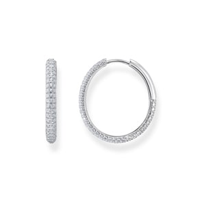 Thomas Sabo Sparkling White Creolen mit weissem Zirkonia-Pavé Silber