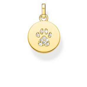 Thomas Sabo Sterling Silver Glam & Soul Anhänger Coin Pfote Katze Gold