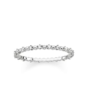 Thomas Sabo Sterling Silver Glam & Soul Bague pour Femmes Dots avec Pierres Blanches