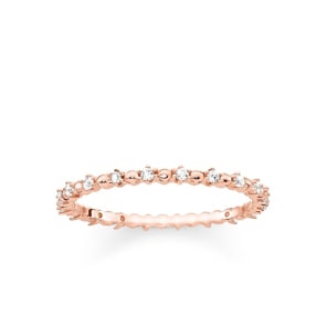 Thomas Sabo Sterling Silver Glam & Soul Damenring Dots mit weissen Steinen