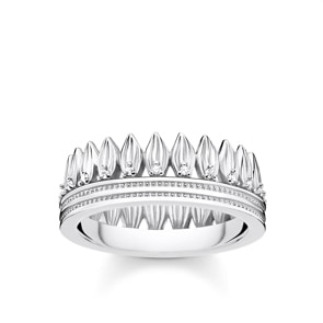 Thomas Sabo Sterling Silver Glam & Soul Damenring Krone Blätter Silber