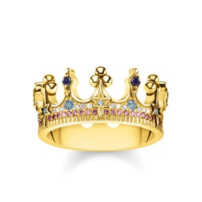 Thomas Sabo Sterling Silver Glam & Soul Damenring Royalty Krone Gold