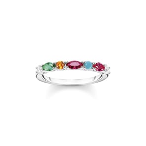 Thomas Sabo Sterling Silver Glam & Soul Ring Farbige Steine silber