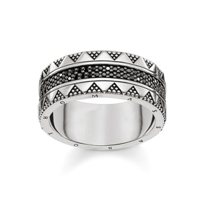 Thomas Sabo Sterling Silver Glam & Soul Ring Hieroglyphen-Ornamentik