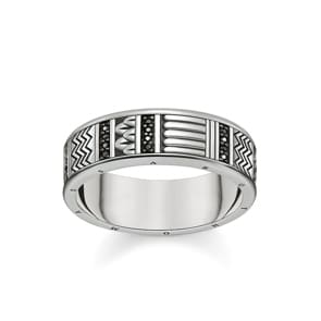 Thomas Sabo Sterling Silver Glam & Soul Ring Hieroglyphen-Ornamentik