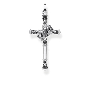 Thomas Sabo Sterling Silver Rebel at Heart Anhänger Kreuz & Krone