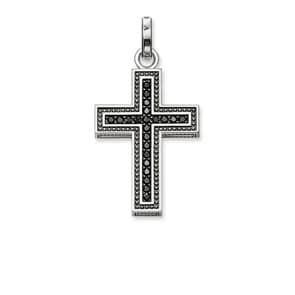 Thomas Sabo Sterling Silver Rebel at Heart Anhänger Schwarzes Kreuz Pavé
