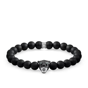 Thomas Sabo Sterling Silver Rebel at Heart Bracelet Black Cat Onyx