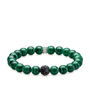 Thomas Sabo Sterling Silver Rebel at Heart Bracelet Black Cat Vert