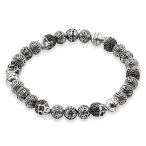 Thomas Sabo Sterling Silver Rebel at Heart Bracelet Croix et Tête de Mort