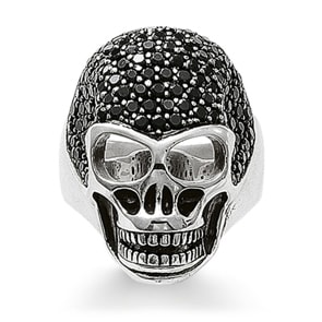 Thomas Sabo Sterling Silver Rebel at Heart Ring Totenkopf Pavé