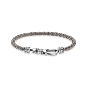 Thomas Sabo Sterling Silver Rebel at Heart Lederarmband grau
