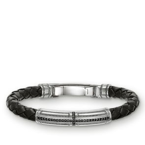 Thomas Sabo Sterling Silver Rebel at Heart Lederarmband Kreuz