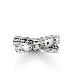 Thomas Sabo Sterling Silver Rebel at Heart Mehrfachring Glaube, Liebe, Hoffnung