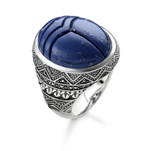 Thomas Sabo Sterling Silver Rebel at Heart Ring blauer Skarabäus