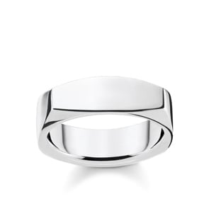 Thomas Sabo Sterling Silver Rebel at Heart Ring Eckig Silber