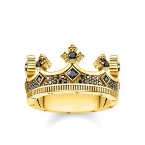 Thomas Sabo Sterling Silver Rebel at Heart Ring Krone Gold