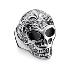 Thomas Sabo Sterling Silver Rebel at Heart Ring Lilien Totenkopf