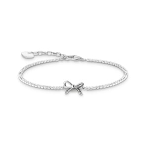 Thomas Sabo True Romance Schleifen-Armband mit weissen Steinen Silber