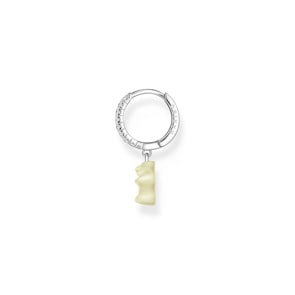 Thomas Sabo x HARIBO Créole individuelle à breloque Ours d’or blanc et pierres, argent