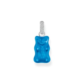 Thomas Sabo x HARIBO Grosser Anhänger blauer Goldbären mit Steinen Silber