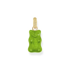 Thomas Sabo x HARIBO Large gold-plated pendant with green goldbears and zirconia