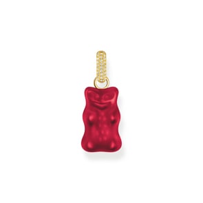 Thomas Sabo x HARIBO Grande breloque Ours d’or rouge avec pierres, dorée