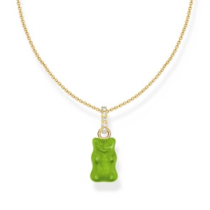 Thomas Sabo x HARIBO Kette mit grünem Goldbären-Anhänger und Steinen vergoldet
