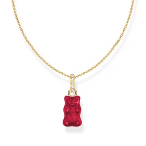 Thomas Sabo x HARIBO Kette mit rotem Goldbären-Anhänger und Steinen vergoldet