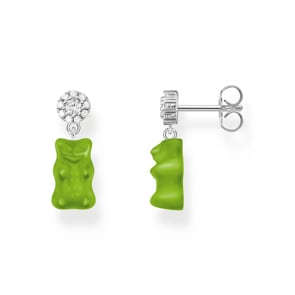 Thomas Sabo x HARIBO Ohrstecker mit grünen Goldbären Silber