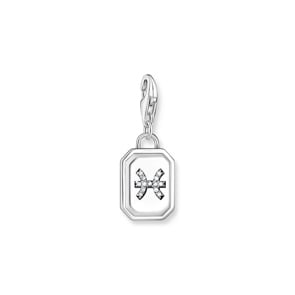 Thomas Sabo Zodiac Charms Charm-Anhänger Sternzeichen Fische mit weissen Steinen Silber