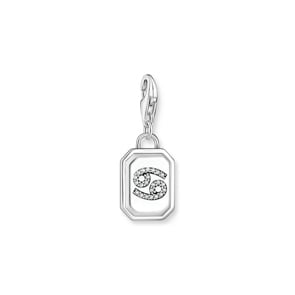 Thomas Sabo Zodiac Charms Charm-Anhänger Sternzeichen Krebs mit weissen Steinen Silber