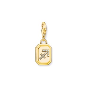 Thomas Sabo Zodiac Charms Charm-Anhänger Sternzeichen Schütze mit weissen Steinen vergoldet