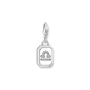 Thomas Sabo Zodiac Charms Charm-Anhänger Sternzeichen Waage mit weissen Steinen Silber