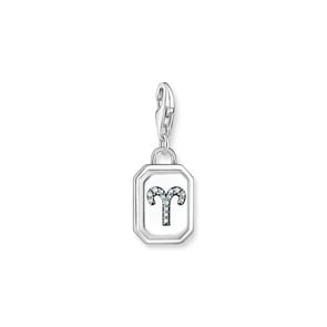 Thomas Sabo Zodiac Charms Charm-Anhänger Sternzeichen Widder mit weissen Steinen Silber
