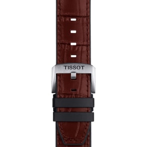 Tissot Lederarmband braun mit Kautschukelementen 22 mm
