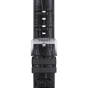 Tissot Lederarmband schwarz mit Kautschukelementen 22 mm