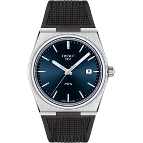 Tissot PRX 40 205 Quartz Blau / Kautschuk schwarz