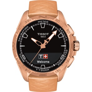 Tissot T-Touch Connect Solar Smartwatch Titan PVD Rosé mit beigem Lederband