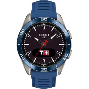 Tissot T-Touch Connect Sport Smartwatch Titan mit blauem Silikonarmband
