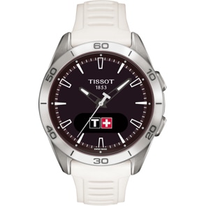 Tissot T-Touch Connect Sport Smartwatch Titan mit weissem Silikonarmband