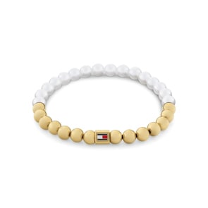 Tommy Hilfiger Armband Semi-Precious Beads Goldig / Weiss
