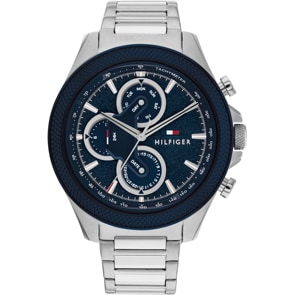 Tommy Hilfiger Clark Day Date Silbrig / Blau